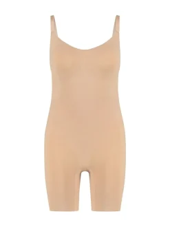Licht beige - Hunkemoller naadloze vormgevende dij-slanker shapewear 100% katoenen bodysuit