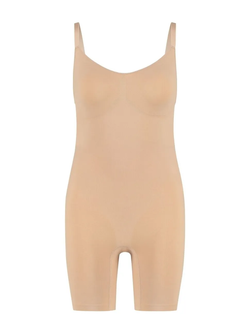 Licht beige - Hunkemoller naadloze vormgevende dij-slanker shapewear 100% katoenen bodysuit