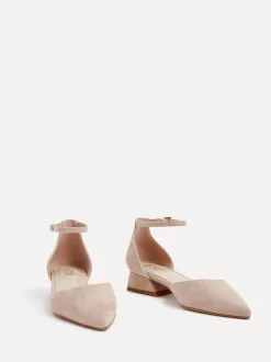 Licht beige - Linzi Dolly pumps met lage blokhak en wijde pasvorm