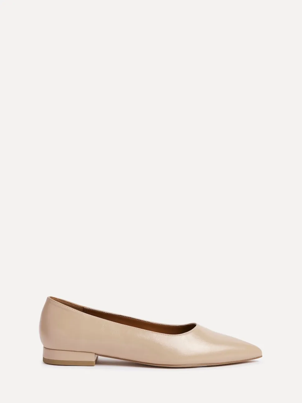 Licht beige - Linzi Wide Fit Compete Pointed Toe Ballet Flat Shoes
