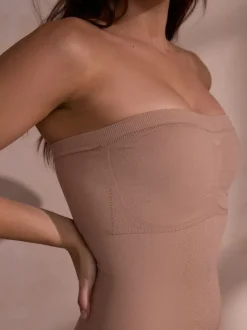 Licht beige - Naadloze bandeau dijenverzachter met stevige buikcorrectie