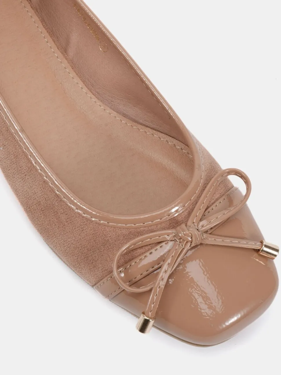 Licht beige - Novo CAPRICORN Soft Sqaure Toe Cap Bow Ballerinas