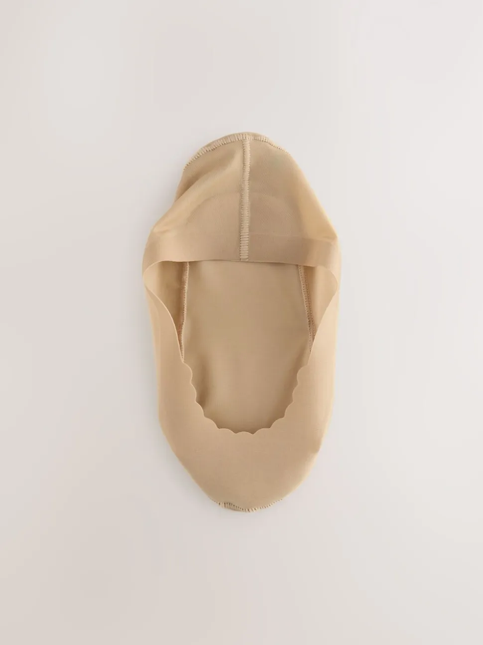 Licht beige - Scallop Edge Sheer Invisible Sokken 2 Pack