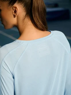 Lichtblauw - Active Crew Neck Long Sleeve T-Shirt