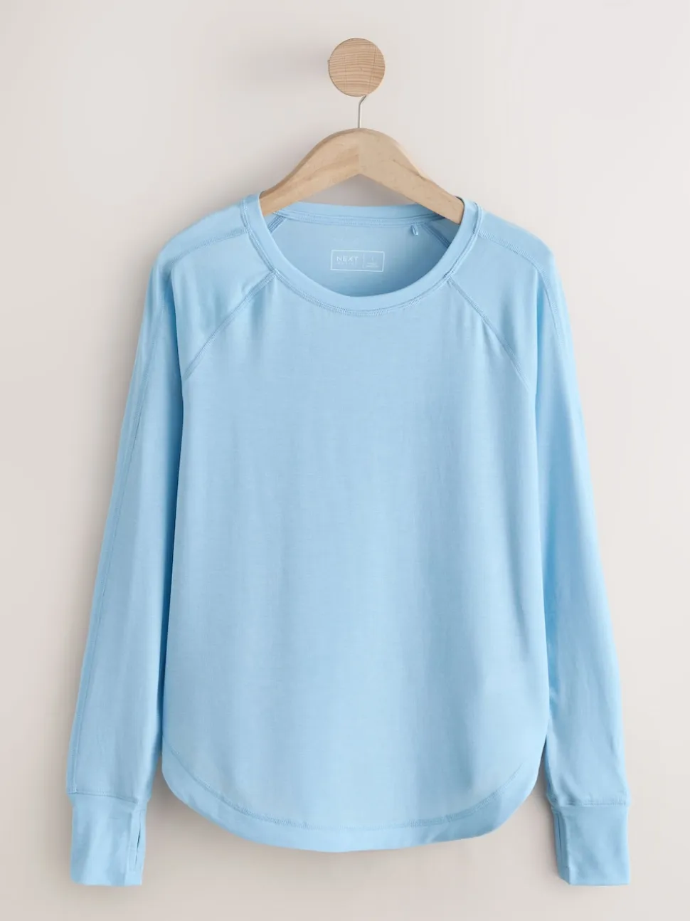 Lichtblauw - Active Crew Neck Long Sleeve T-Shirt