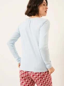 Lichtblauw - FatFace Pointelle Henley Top