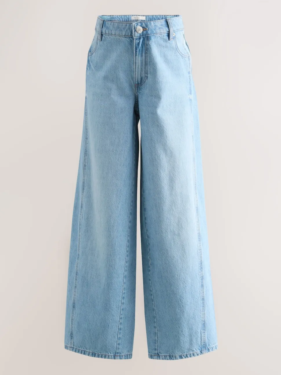 Lichtblauw - Zwangerschapsjeans met wijde pijpen van 100% katoen