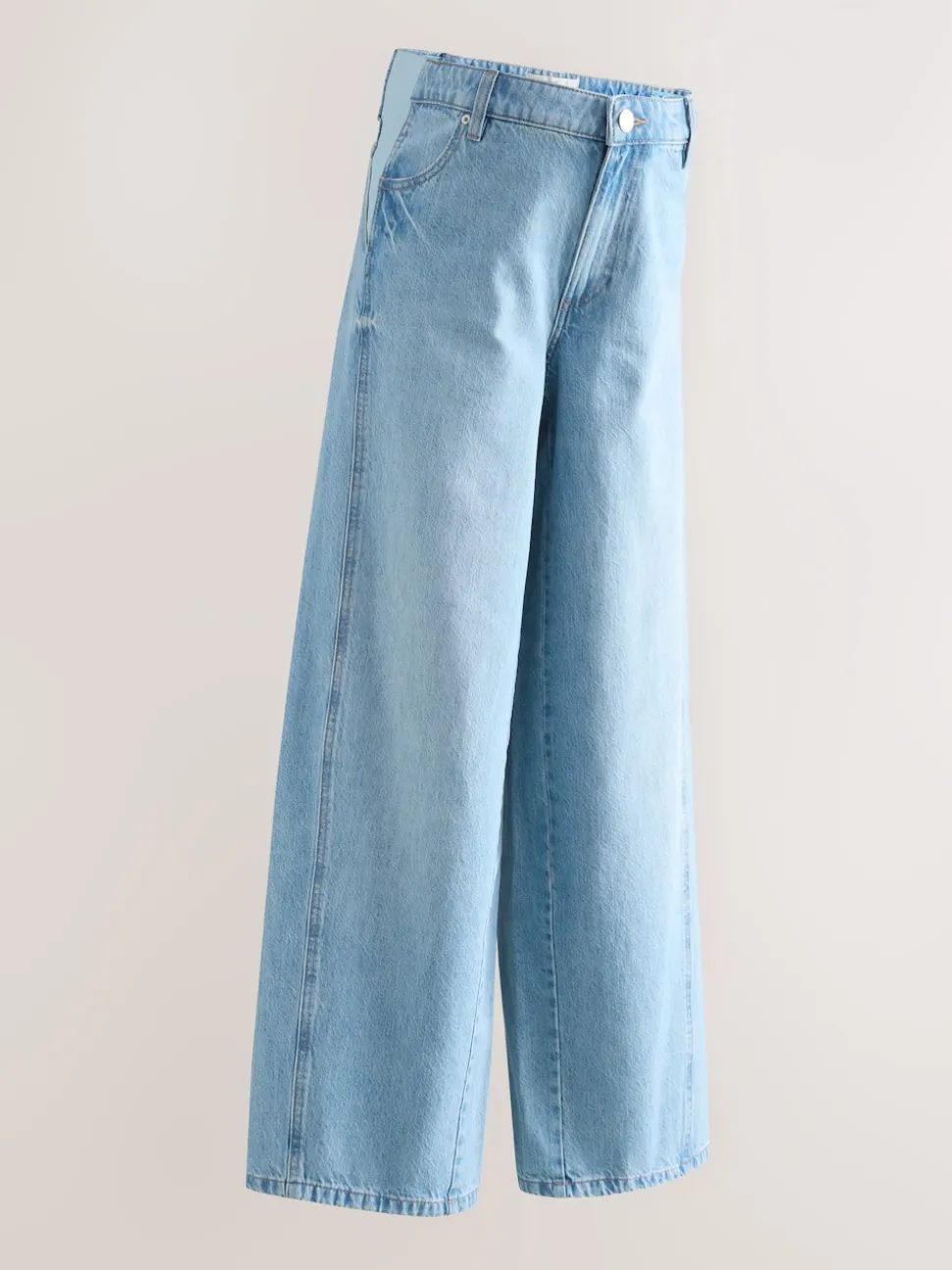Lichtblauw - Zwangerschapsjeans met wijde pijpen van 100% katoen