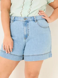 Lichtblauw vintage - FatFace 100% katoenen denim shorts
