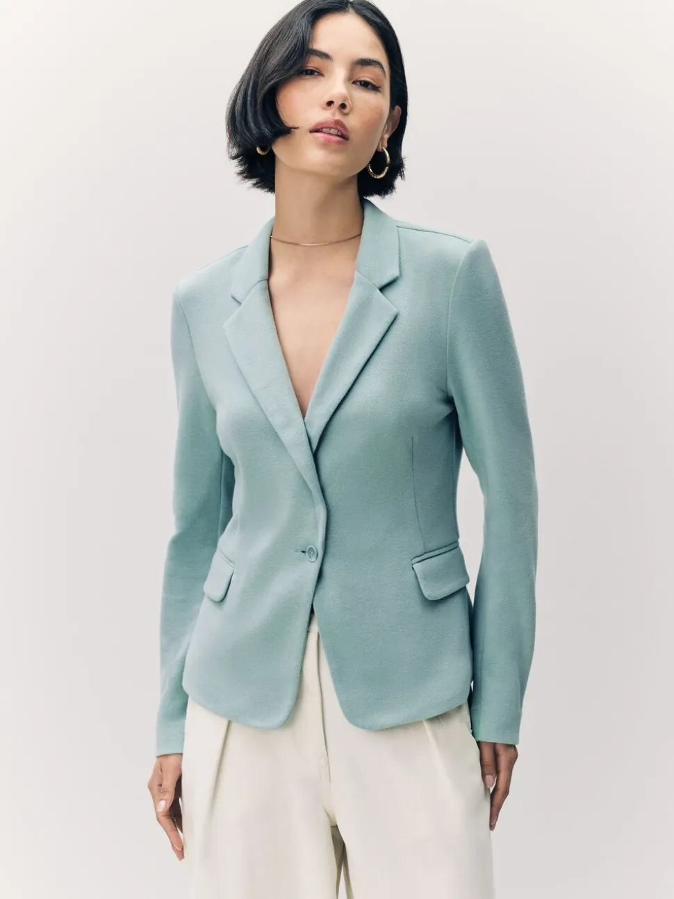 Lichtblauwgroen - Vero Moda blazer met aansluitende pasvorm