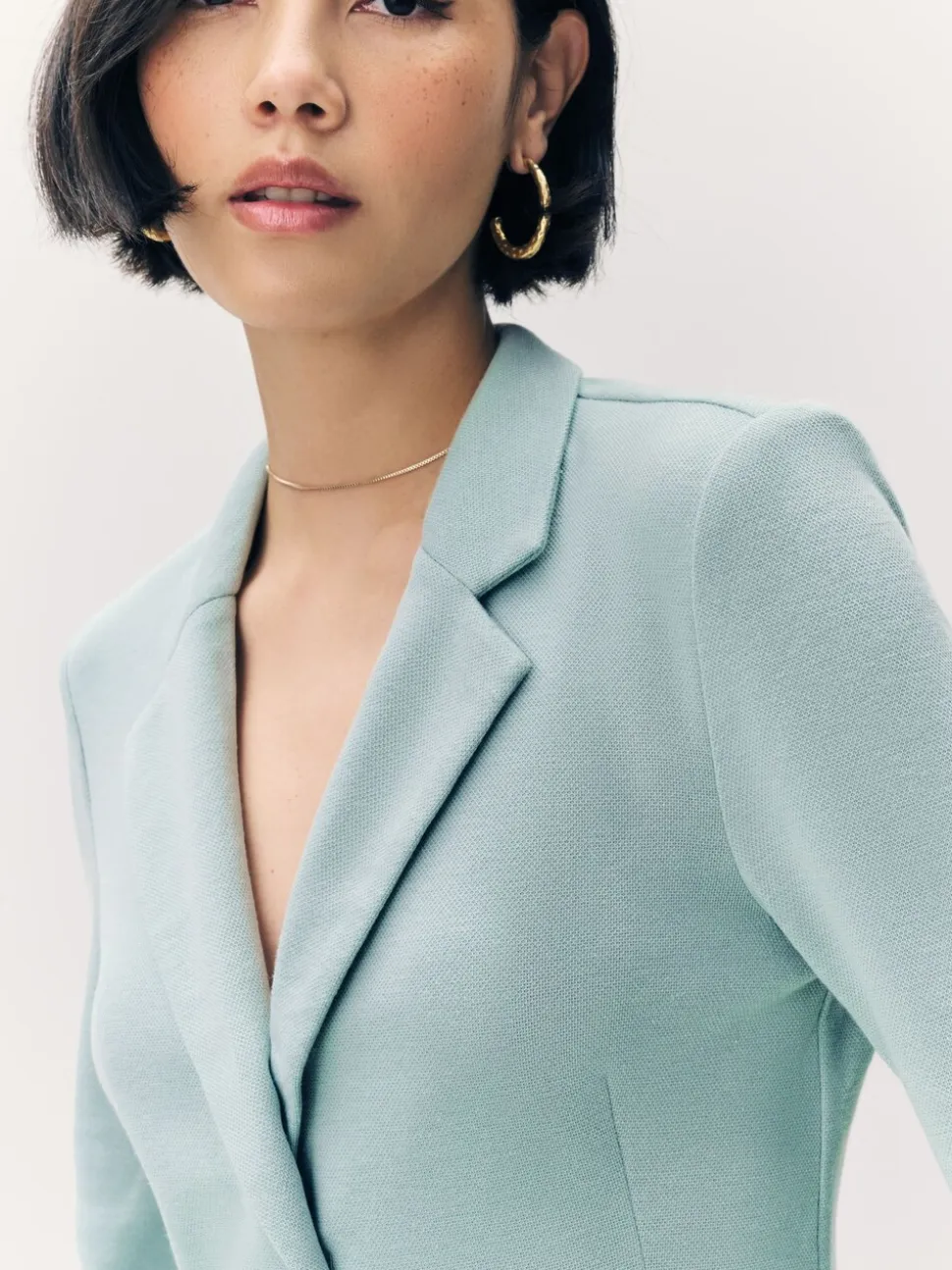 Lichtblauwgroen - Vero Moda blazer met aansluitende pasvorm