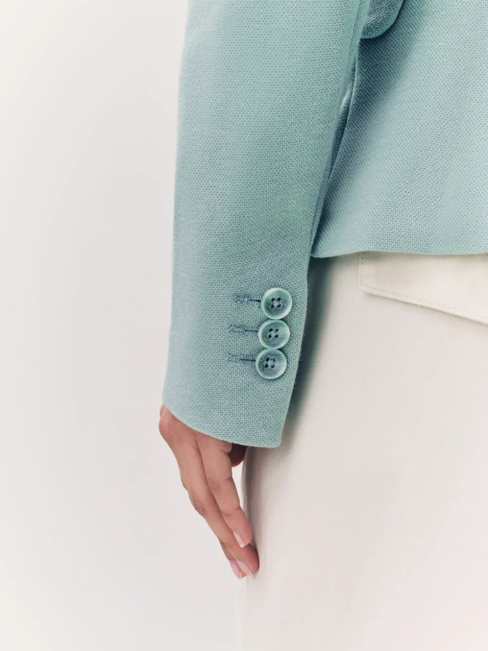Lichtblauwgroen - Vero Moda blazer met aansluitende pasvorm