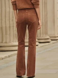 Lichtbruin - Corduroy boot cut broek