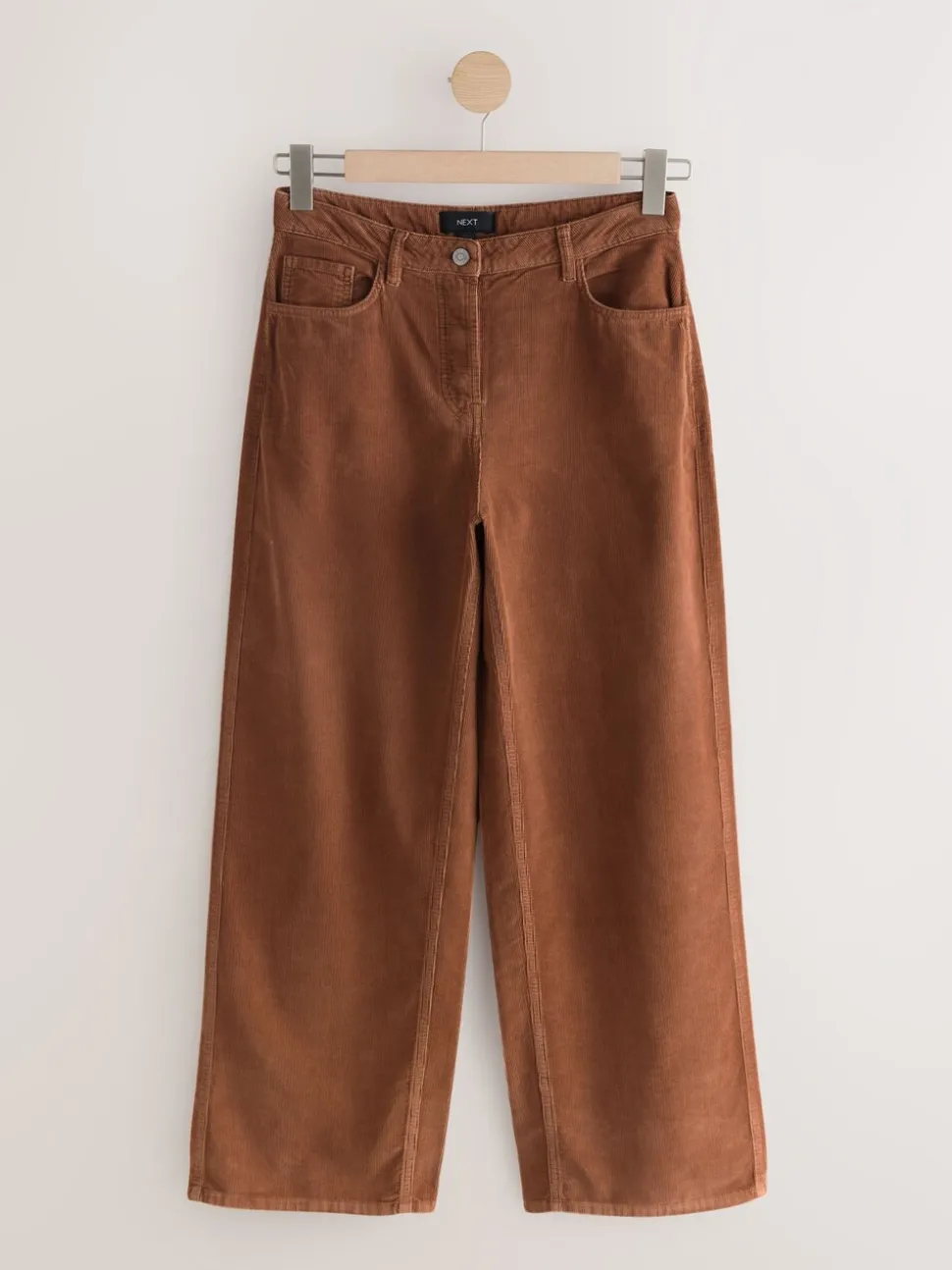 Lichtbruin - Corduroy broek met wijde pijpen