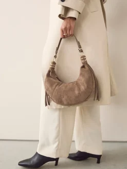 Lichtbruin - Faux Suede Sling Shoulder Bag