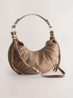 Lichtbruin - Faux Suede Sling Shoulder Bag