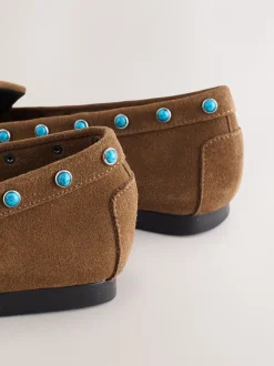 Lichtbruin - Forever Comfort® Leather Loafers With Fringing