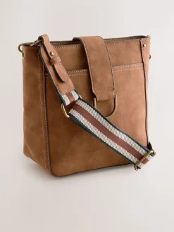 Lichtbruin - Gestructureerde Messenger-tas