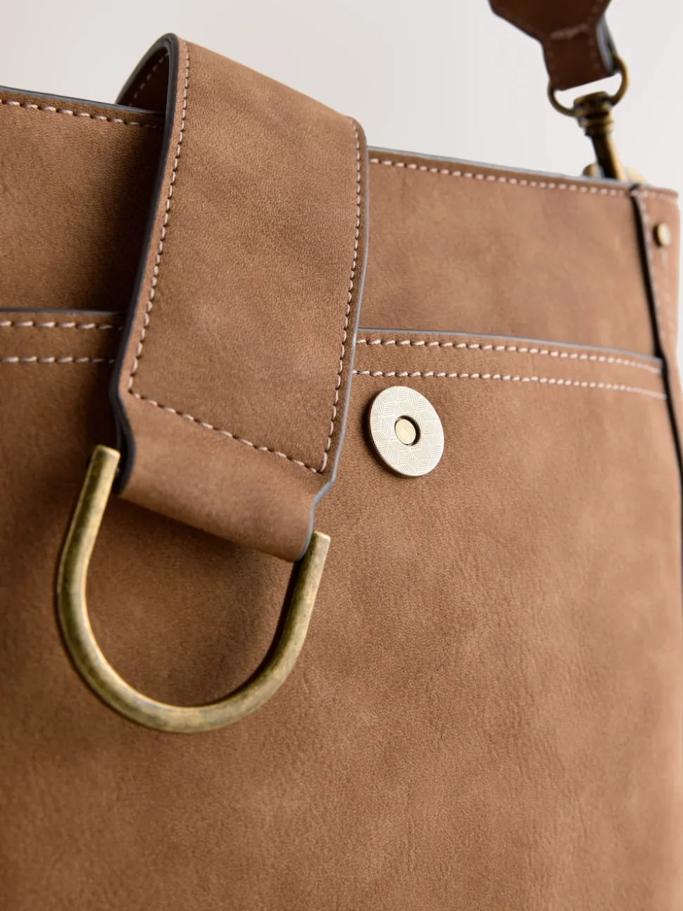 Lichtbruin - Gestructureerde Messenger-tas