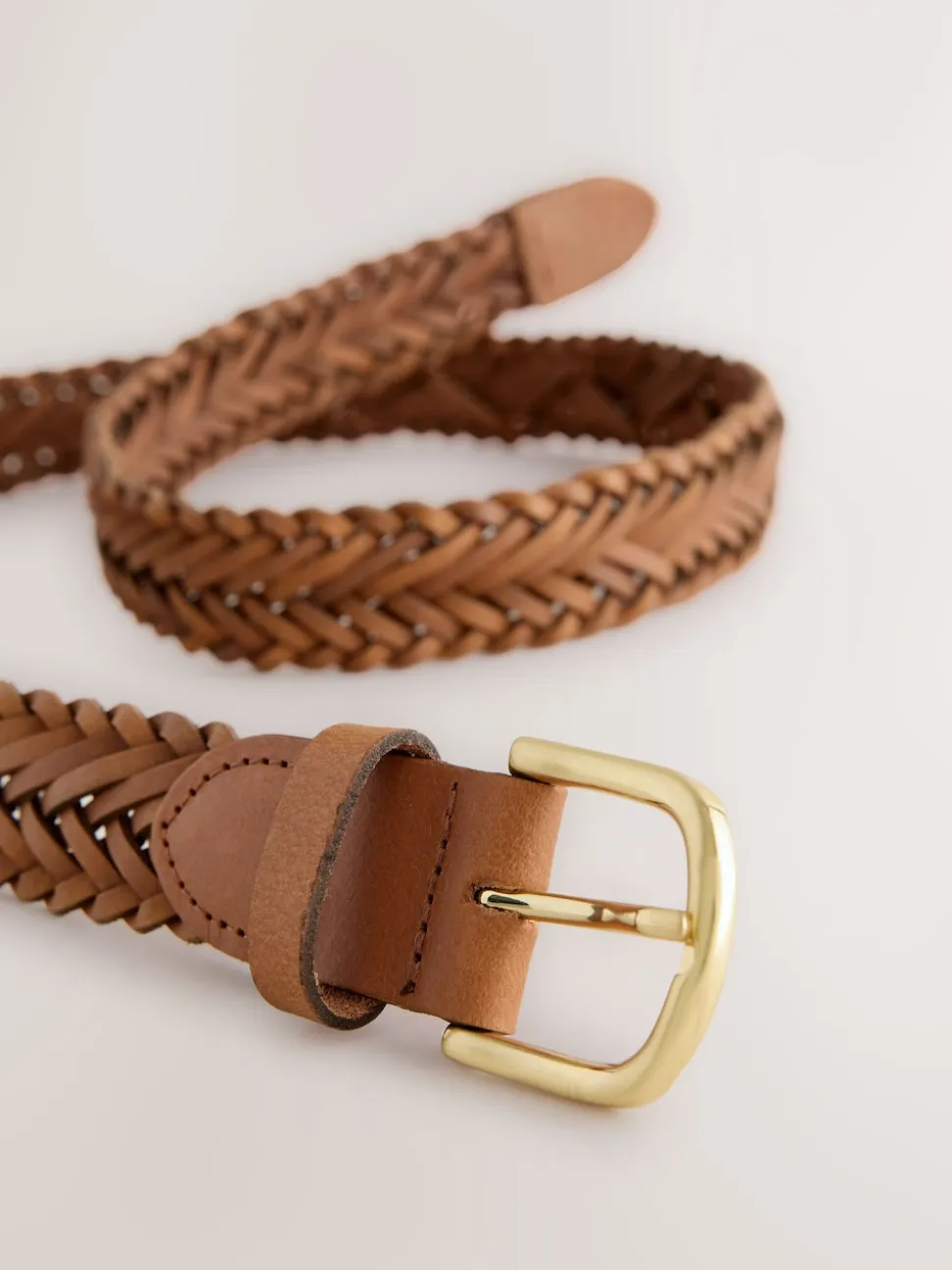 Lichtbruin - Hand Plaited Leather Belt