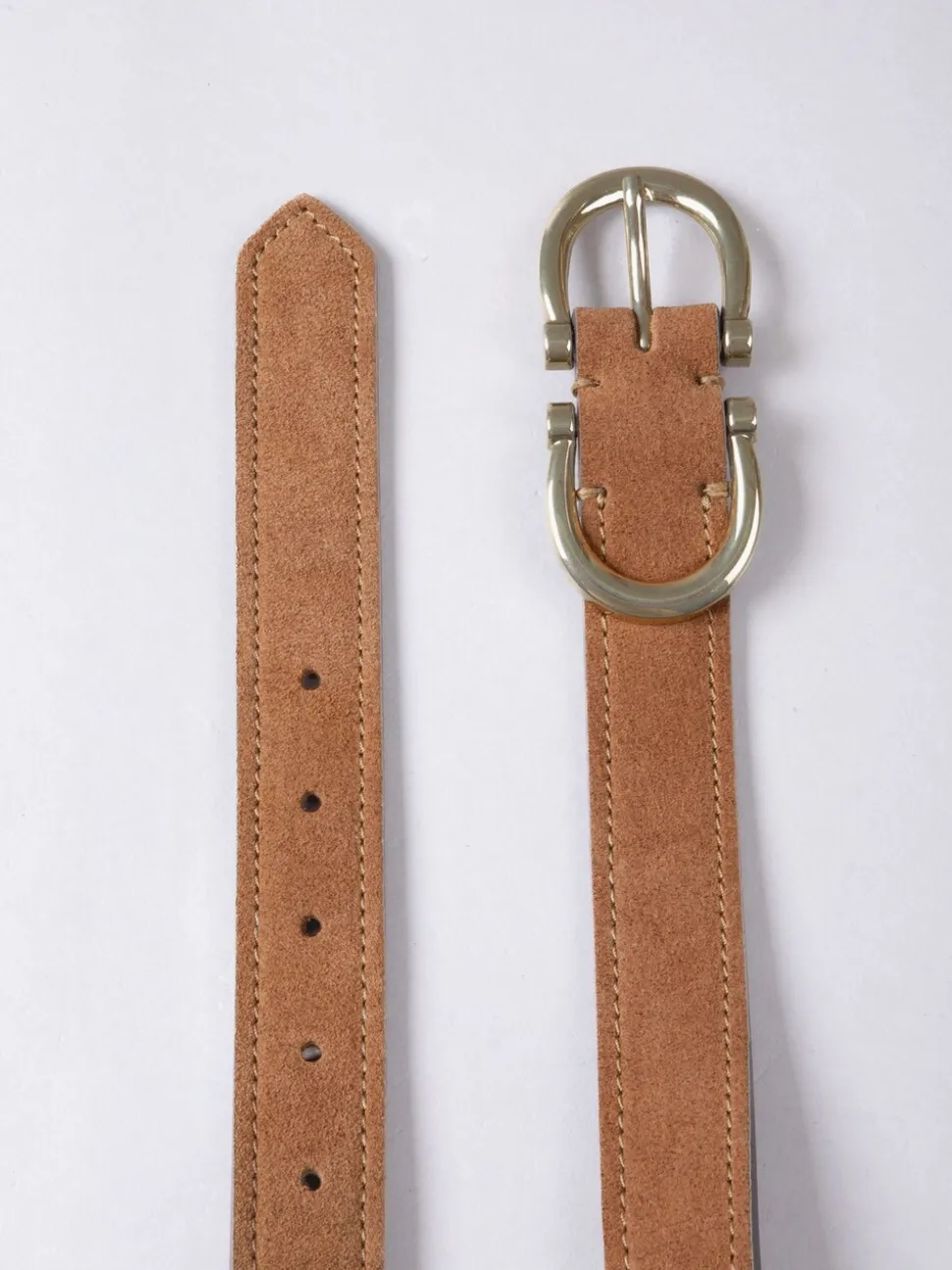Lichtbruin - Lakeland Leather Bowness Suède Riem met Dubbele Gesp