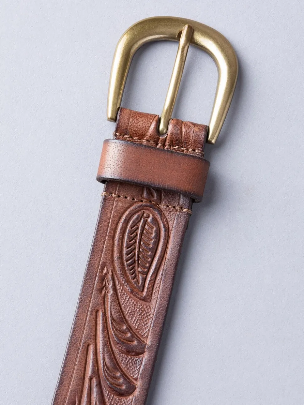 Lichtbruin - Lakeland Leather - Leren riem met reliëf