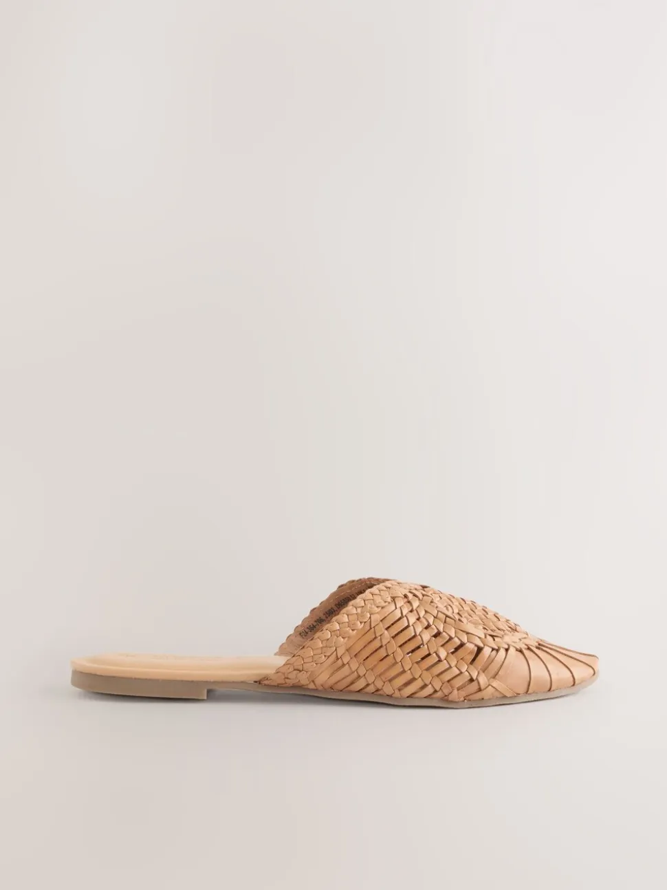 Lichtbruin - Leather Slip-On Weave Mules