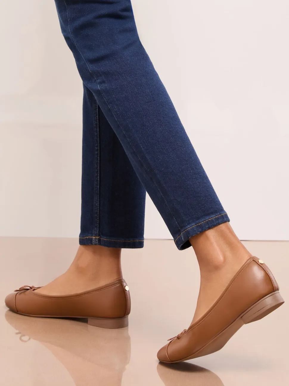 Lichtbruin - Lipsy Patent Toecap Ballerinas