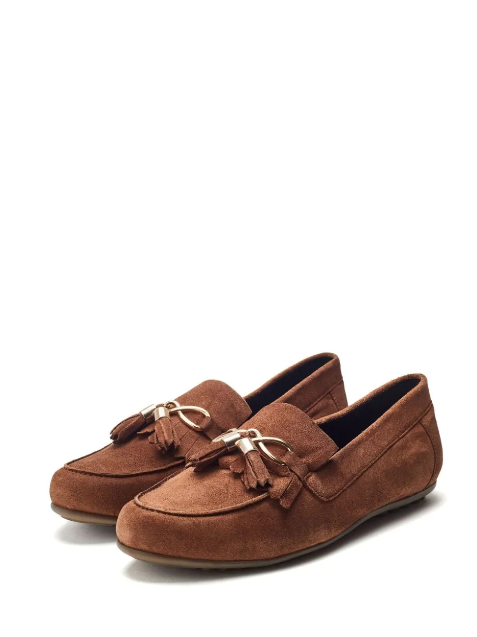 Lichtbruin - Moda in Pelle Essana Chain And Tassel Detail Moccasins