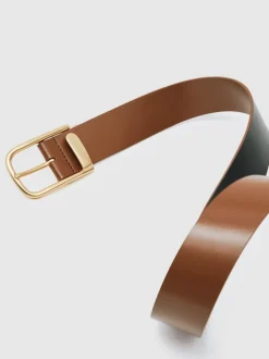 Lichtbruin - Reiss Iyla leren riem met halve gesp