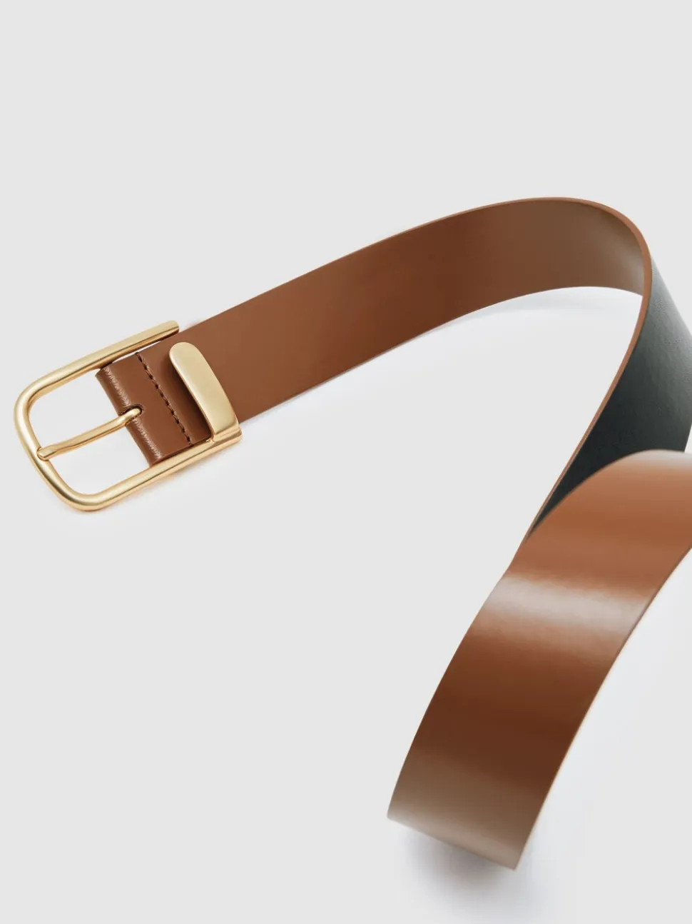 Lichtbruin - Reiss Iyla leren riem met halve gesp