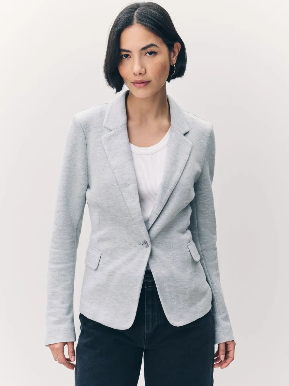 Lichtgrijs - Vero Moda blazer met aansluitende pasvorm