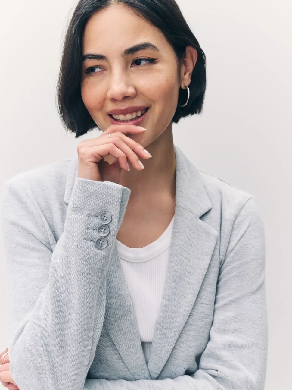 Lichtgrijs - Vero Moda blazer met aansluitende pasvorm
