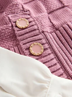 Lichtroze - Knitted Tank Shirt Layer With Button Detail