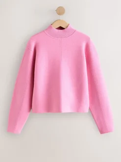 Lichtroze - Supersoft High Neck Seam Detail Jumper