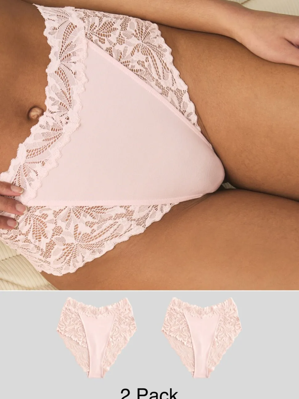 Lichtroze - Ultimate Comfort kanten slip verpakking van 2