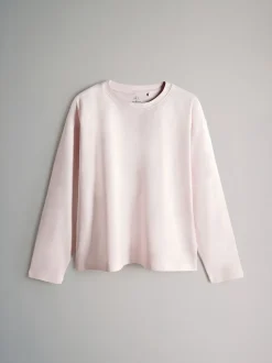 Light Green/Pink/White/Stripe - The Set 4 Pack 100% Cotton Relaxed Long Sleeve T-Shirts