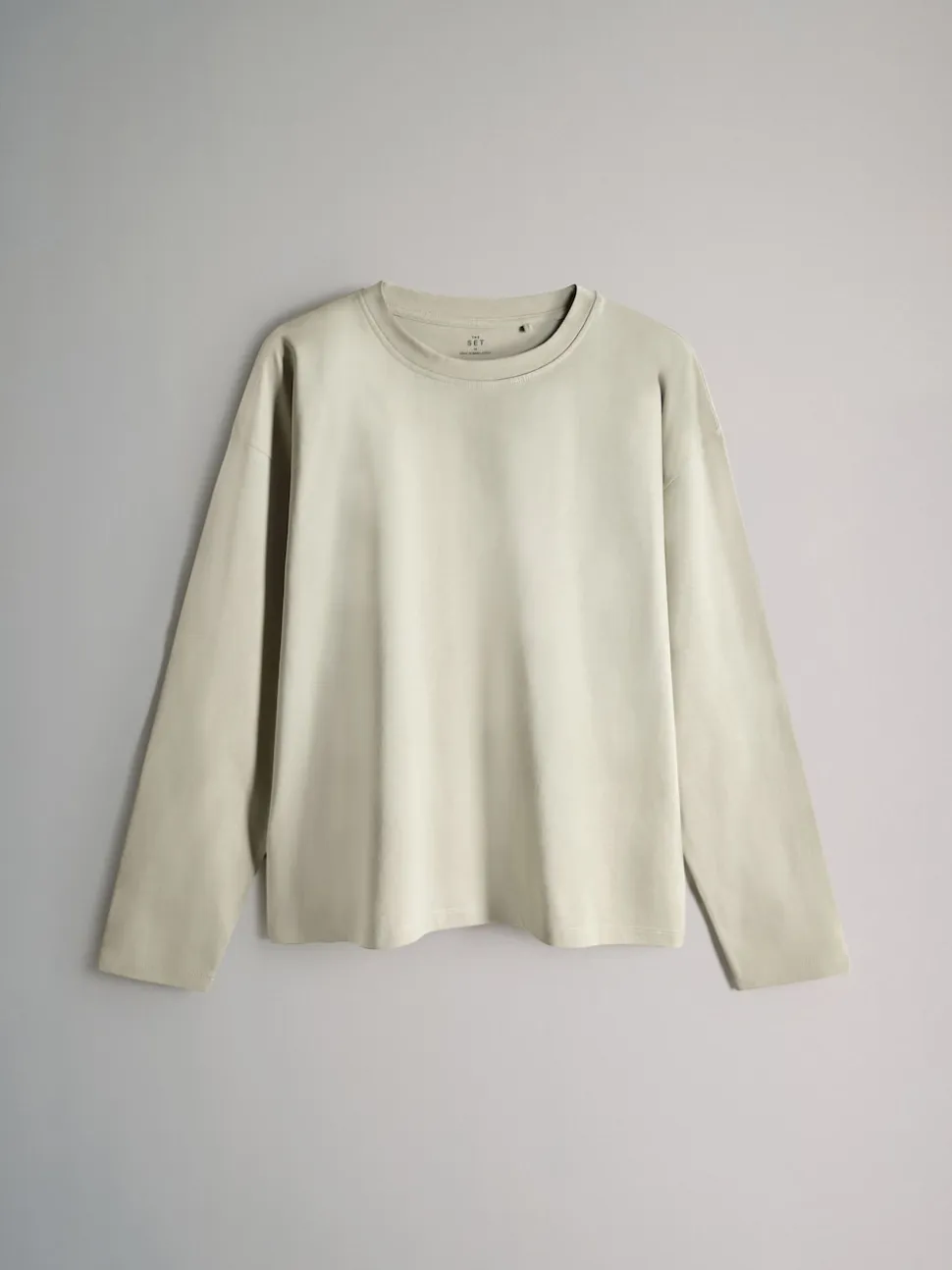 Light Green/Pink/White/Stripe - The Set 4 Pack 100% Cotton Relaxed Long Sleeve T-Shirts