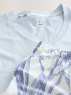 Lila paarse palm - Pyjama met korte mouwen