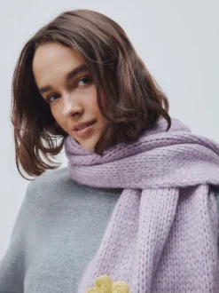 Lilac Flower - Hand Knit Heavyweight Scarf