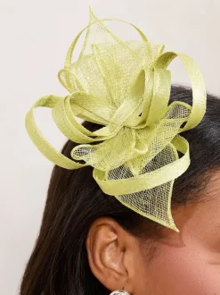 Limoengroen - Fascinator-haarclip