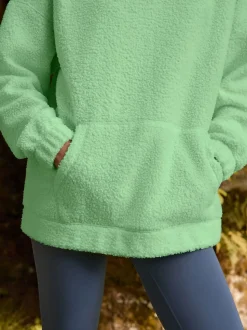 Limoengroen - Soft Teddy Borg Longsleeve Hoodie