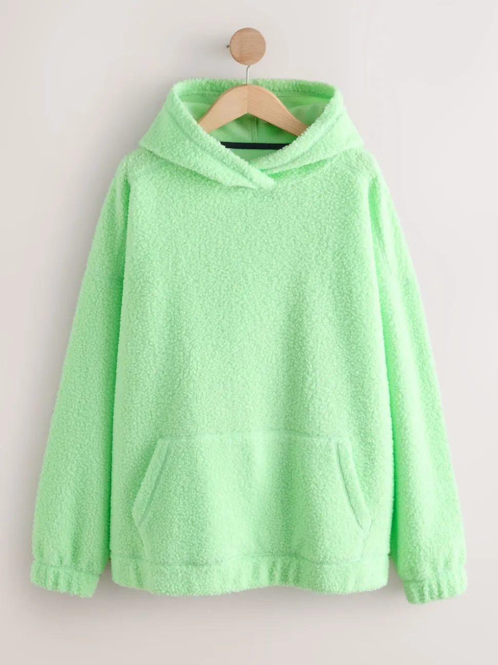 Limoengroen - Soft Teddy Borg Longsleeve Hoodie