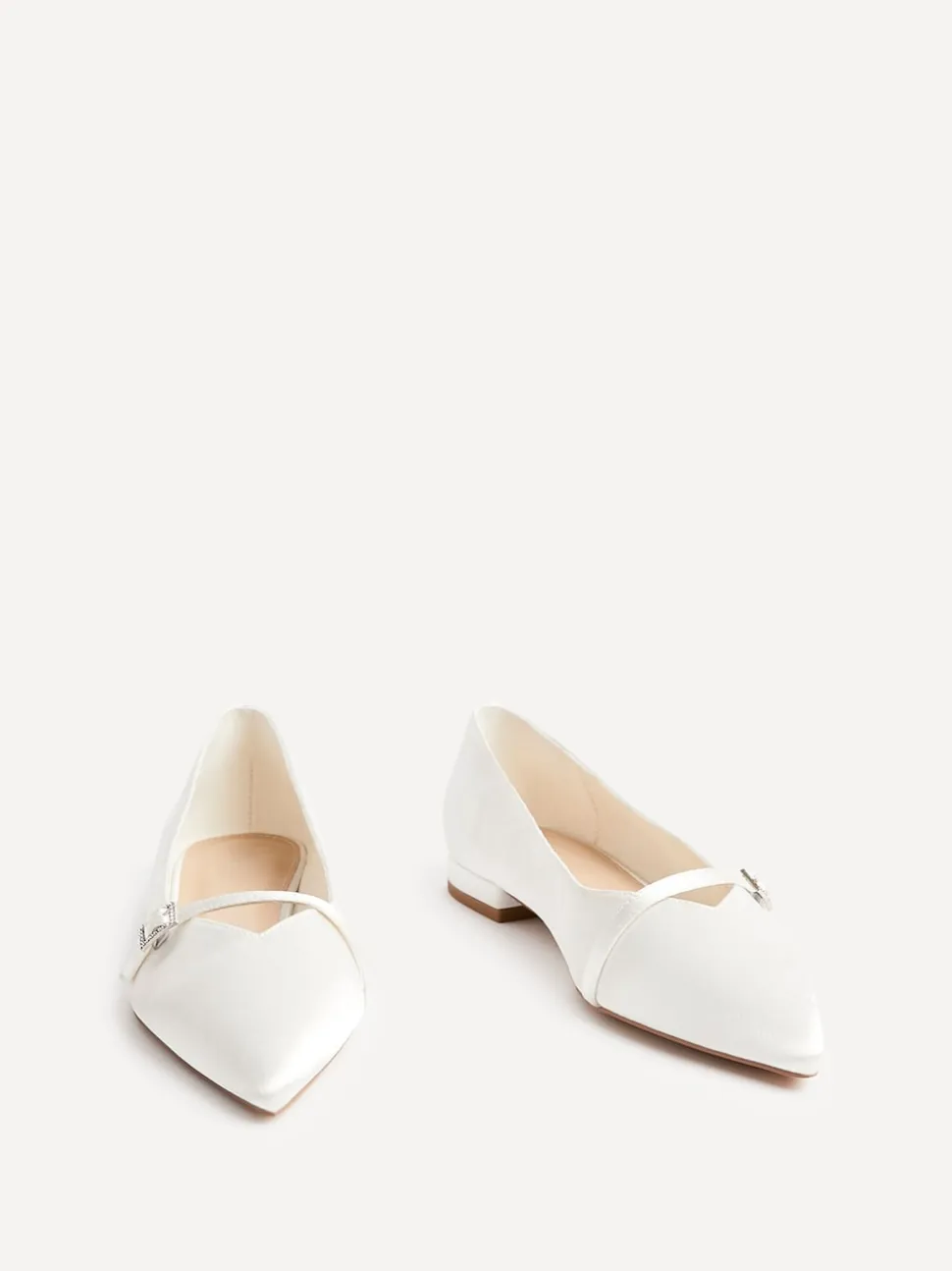 Linzi Bridal Engaged Pointed Toe Ballet Flats With Buckle Detail