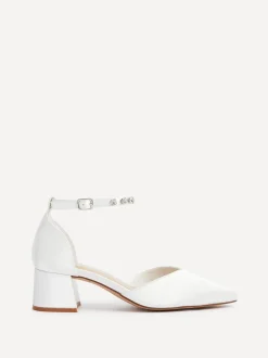 Linzi Bridal Jordanna pumps met lage blokhak en versierd enkelbandje