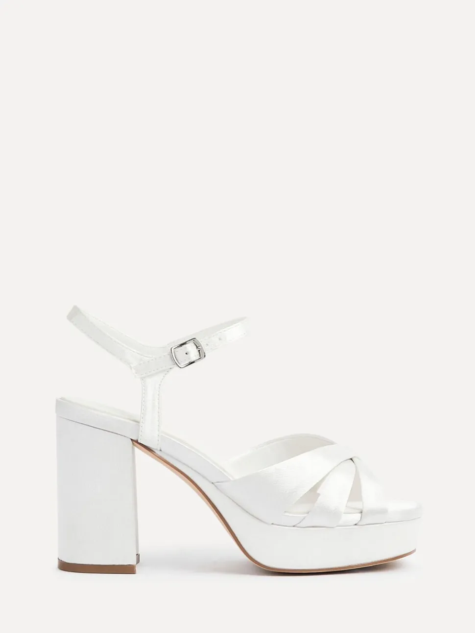 Linzi Bridal Keliah sandalen met plateauzool, gekruiste bandjes en blokhak