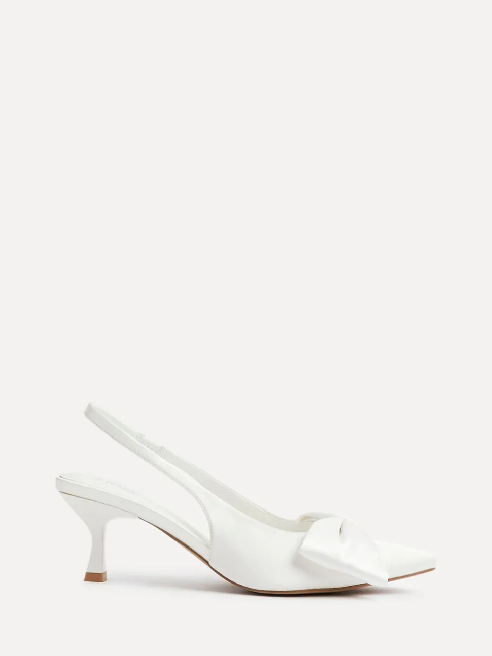 Linzi Bridal Merlot Satin Slingback Court Heels With Bow Detail
