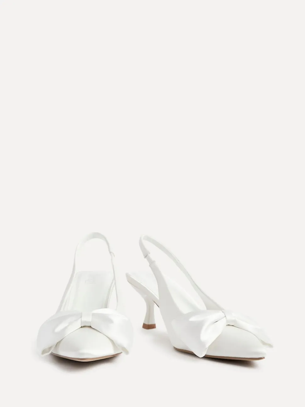 Linzi Bridal Merlot Satin Slingback Court Heels With Bow Detail