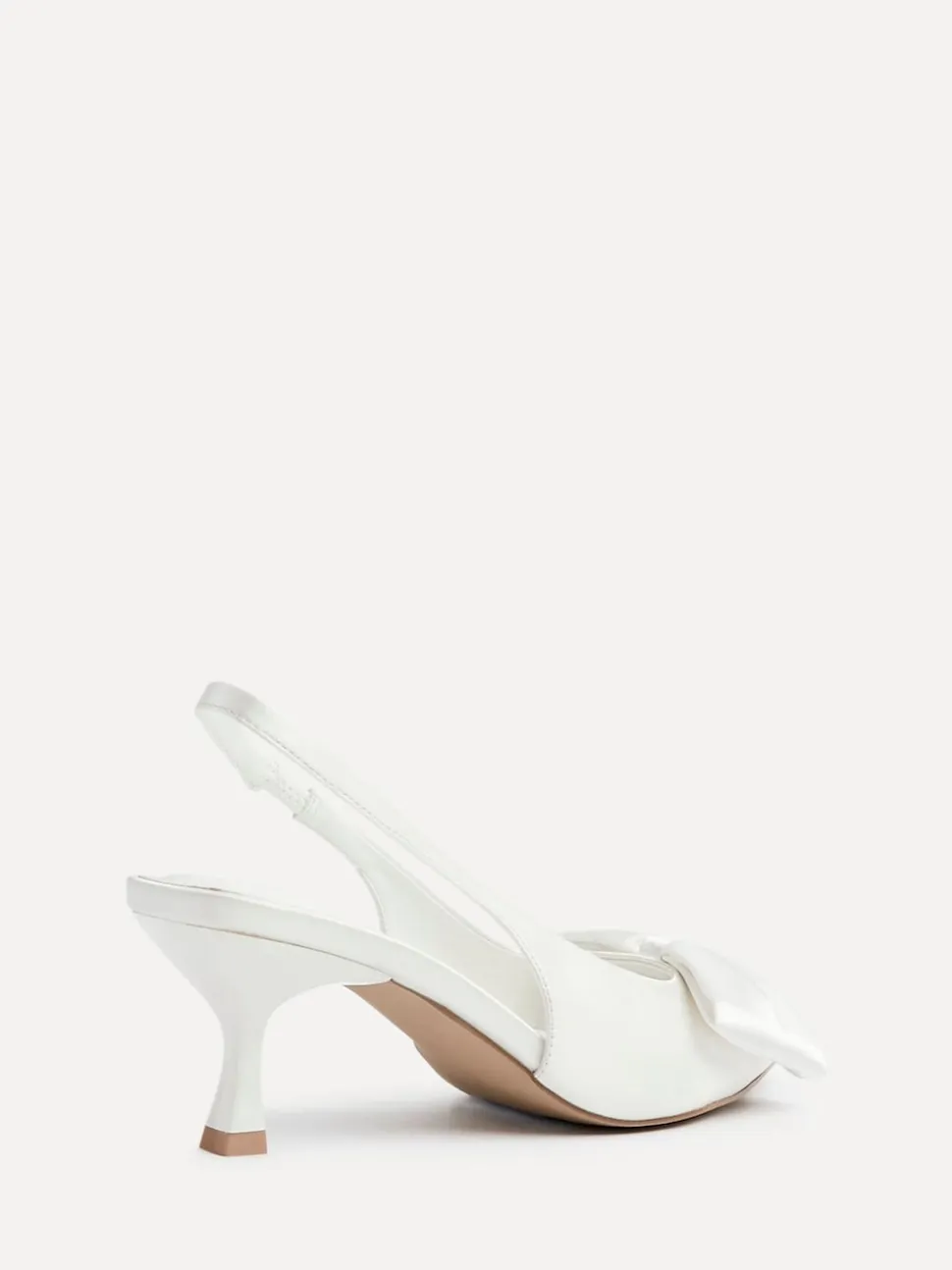 Linzi Bridal Merlot Satin Slingback Court Heels With Bow Detail