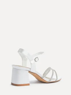 Linzi Bridal Wide Fit Mariah Open Back Heels With Diamante Triple Front